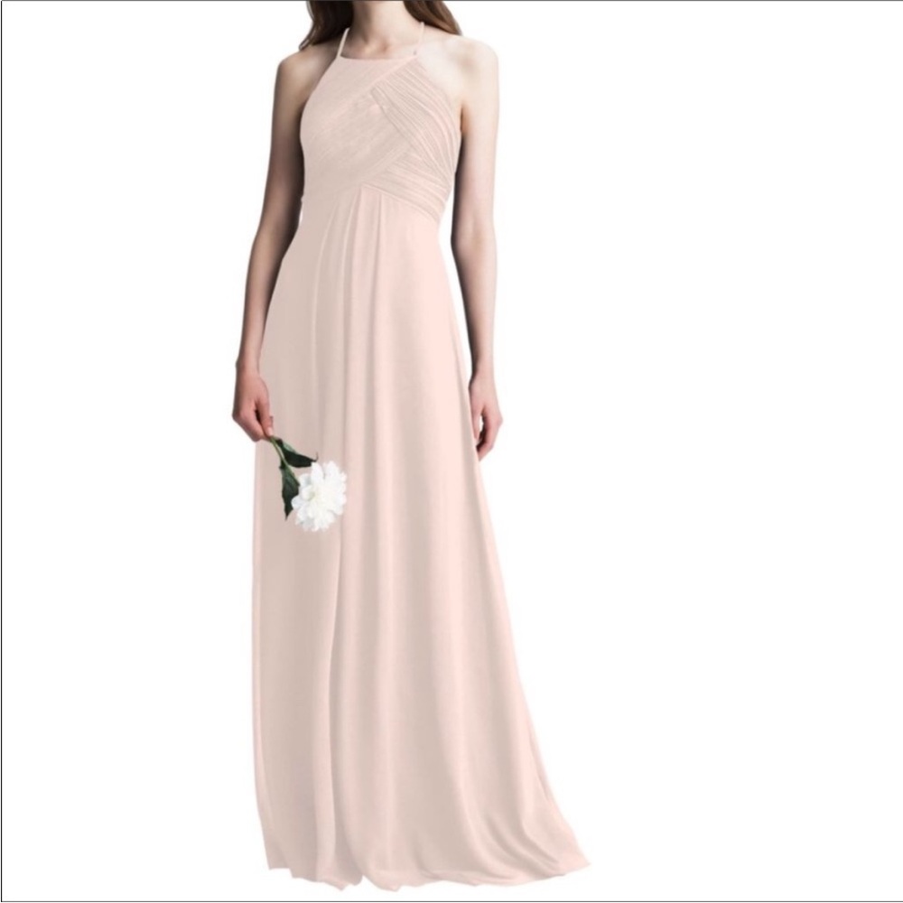 Dusty Rose Halter Bridesmaid Dress Levkoff